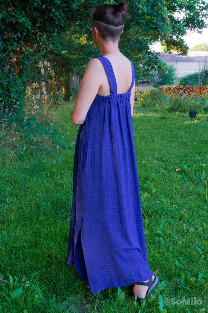 wide strap maxi dress dos / back