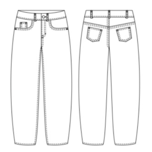 technical drawing I Am Sunshine jeans