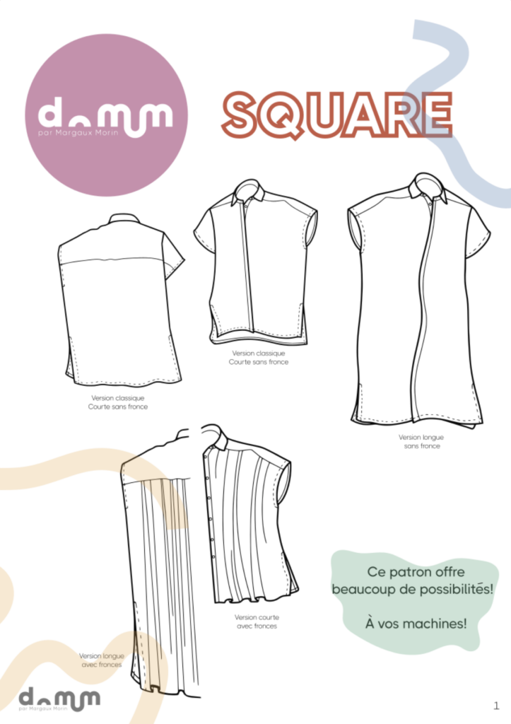 schema technique chemise square domum